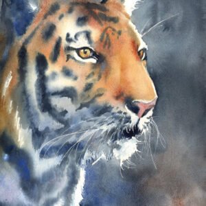 aquarelle tigre œil
