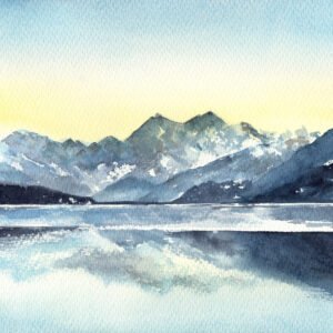 Reflet de la Montagne Aquarelle - 31 x 23 cm 120 €