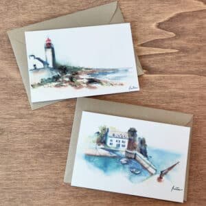 cartes postales île de groix aquarelle