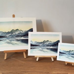 aquarelle reflet montagne impression