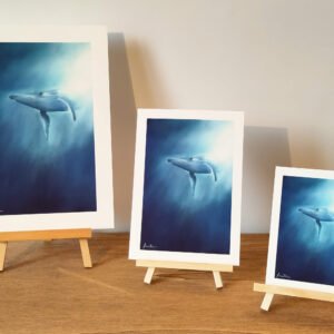 pastel baleine impression