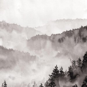 foret brume encre chine