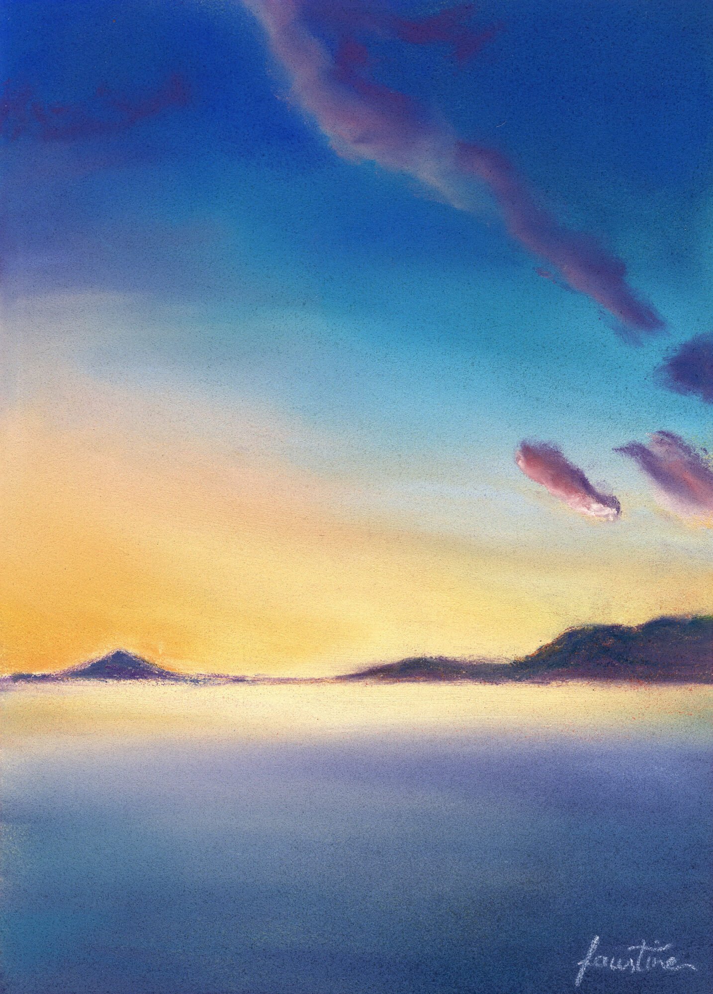 pastel coucher soleil