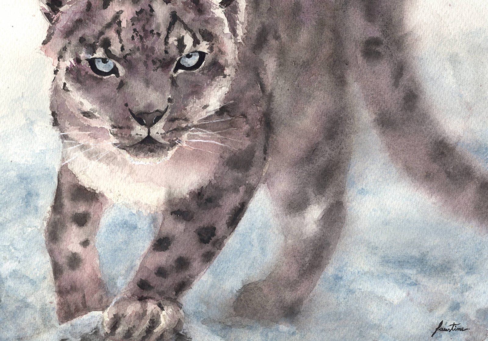 L'Approche - Aquarelle - 36 x 26 cm - 160 €