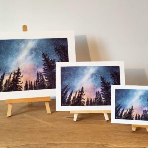 Aquarelle aurores boréales impression