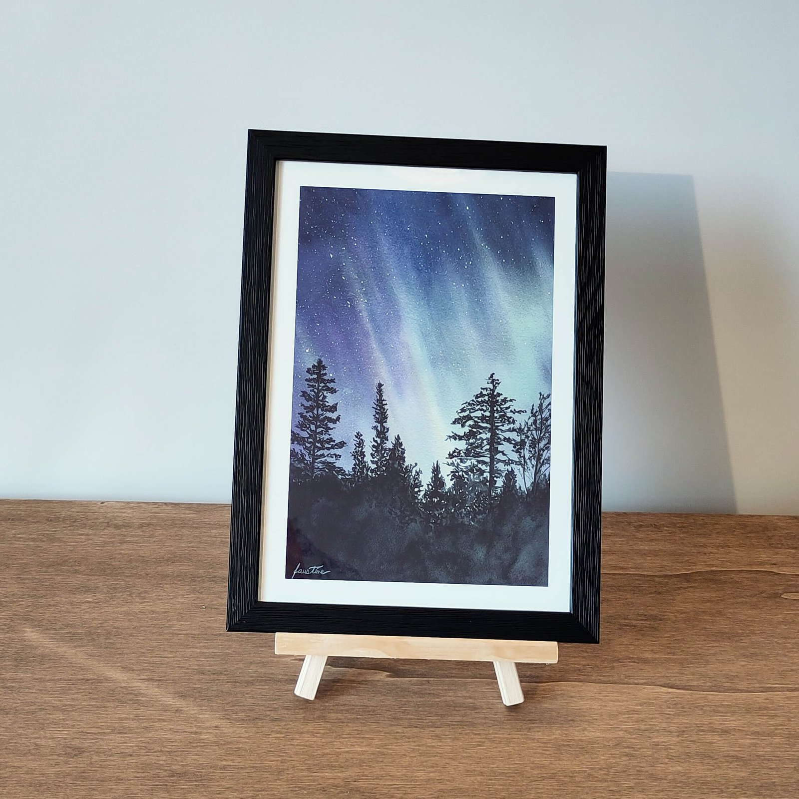 Aquarelle aurores boréales impression