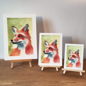 impression renard aquarelle