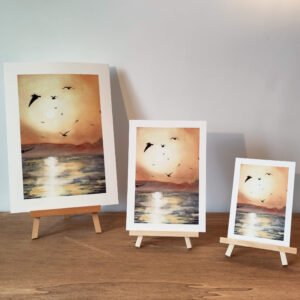 aquarelle vol oiseaux ciel impression